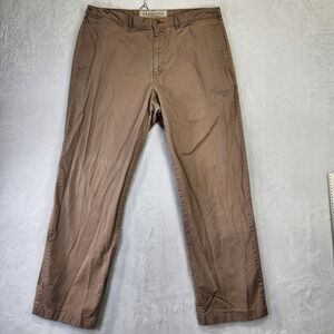 Lands End Mens The‎ Legacy Chino Pants Tan Size 37 Flat Front Straight Leg